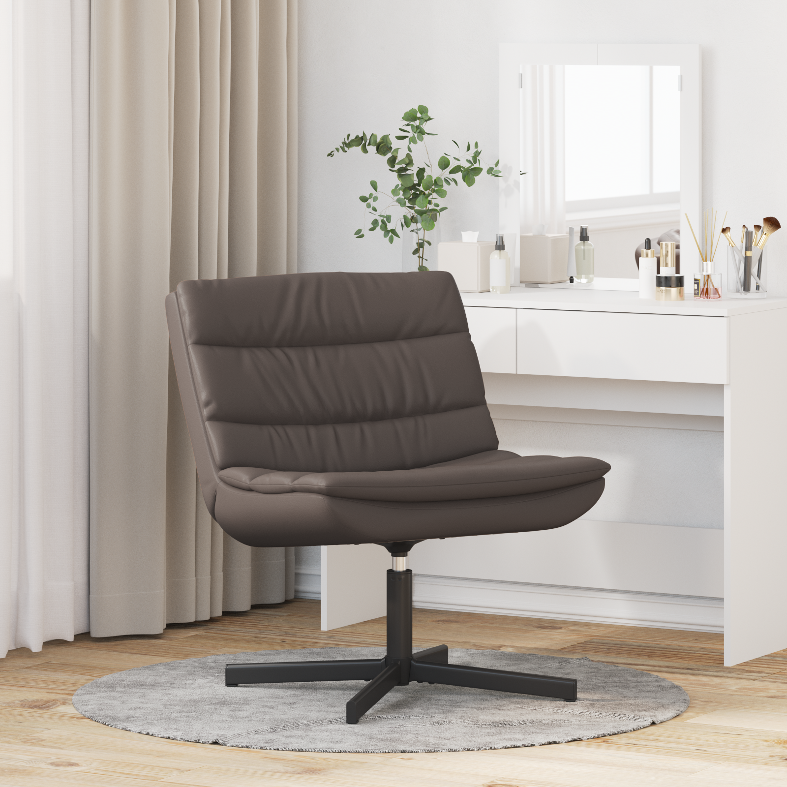 Scaun Pivotant Maro Chocolate Piele artificială Mediu Ergonomic GartenMobel Dekor