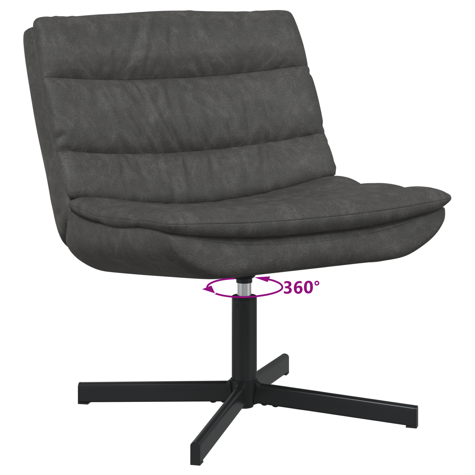 Scaun Rotativ Negru Jet Poliester, Metal Standard Rotativ GartenMobel Dekor