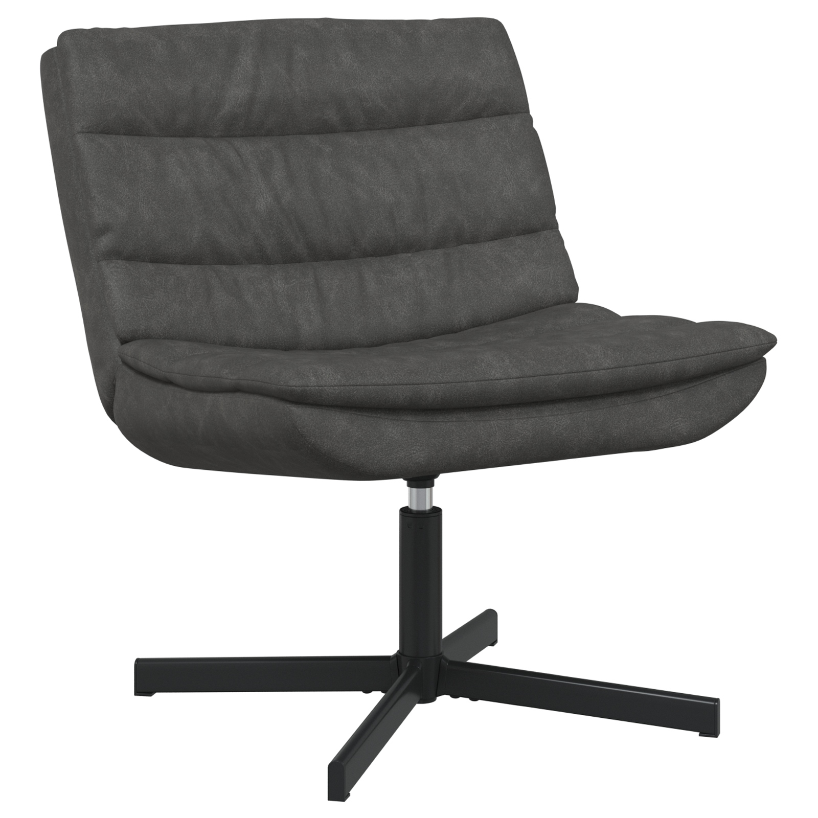 Scaun Rotativ Negru Jet Poliester, Metal Standard Rotativ GartenMobel Dekor