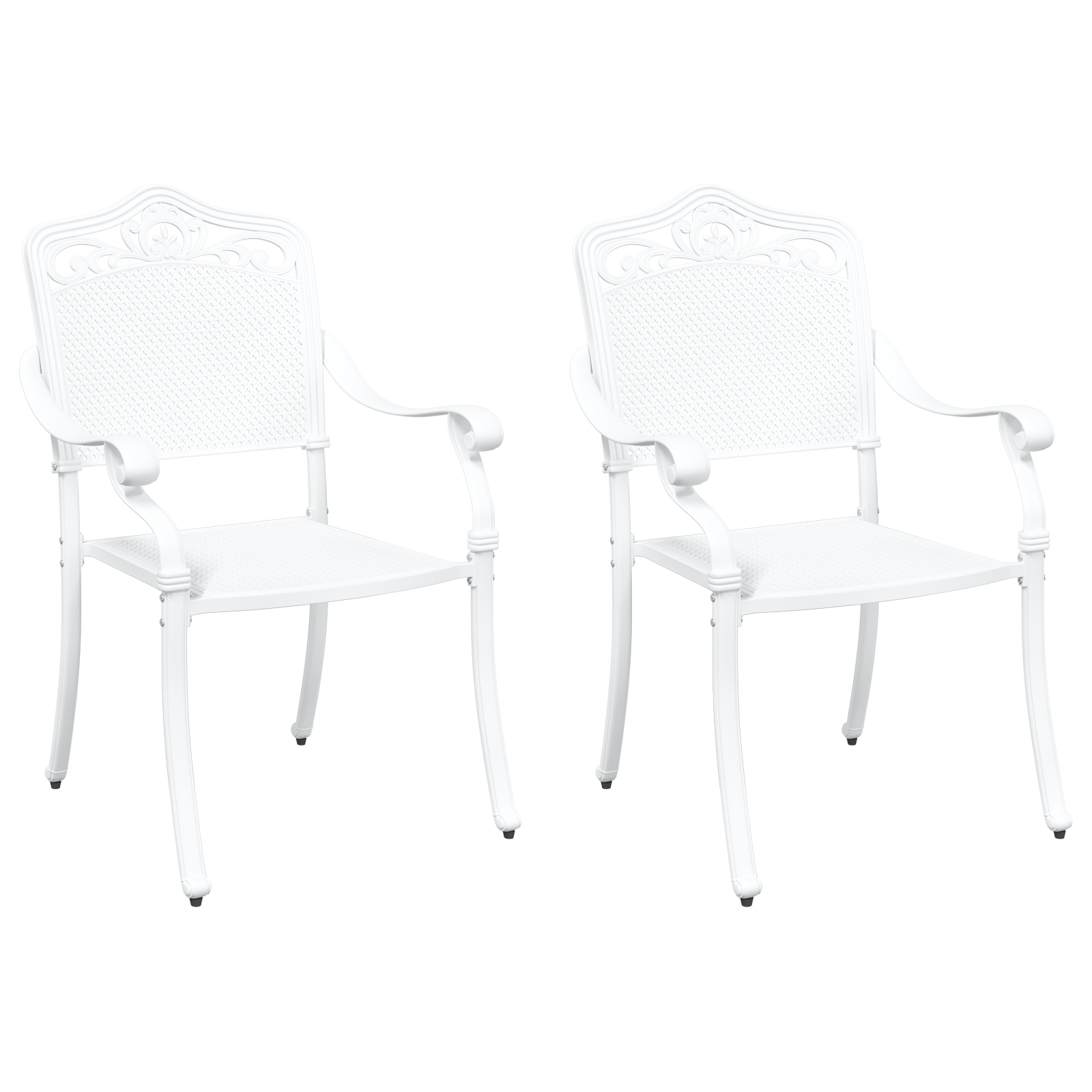 Set scaune de grădină, 2 buc., alb, aluminiu turnat GartenMobel Dekor