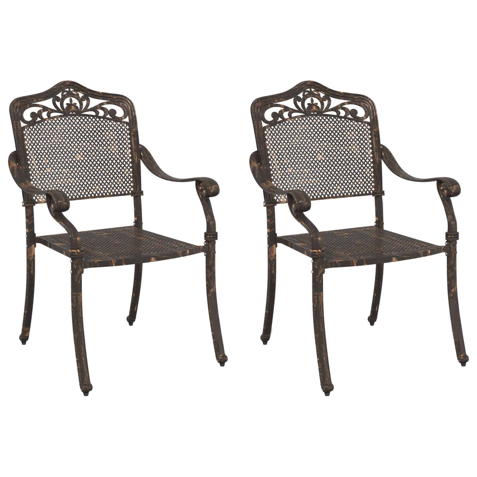 Set scaune de grădină, 2 buc., bronze, aluminiu turnat GartenMobel Dekor