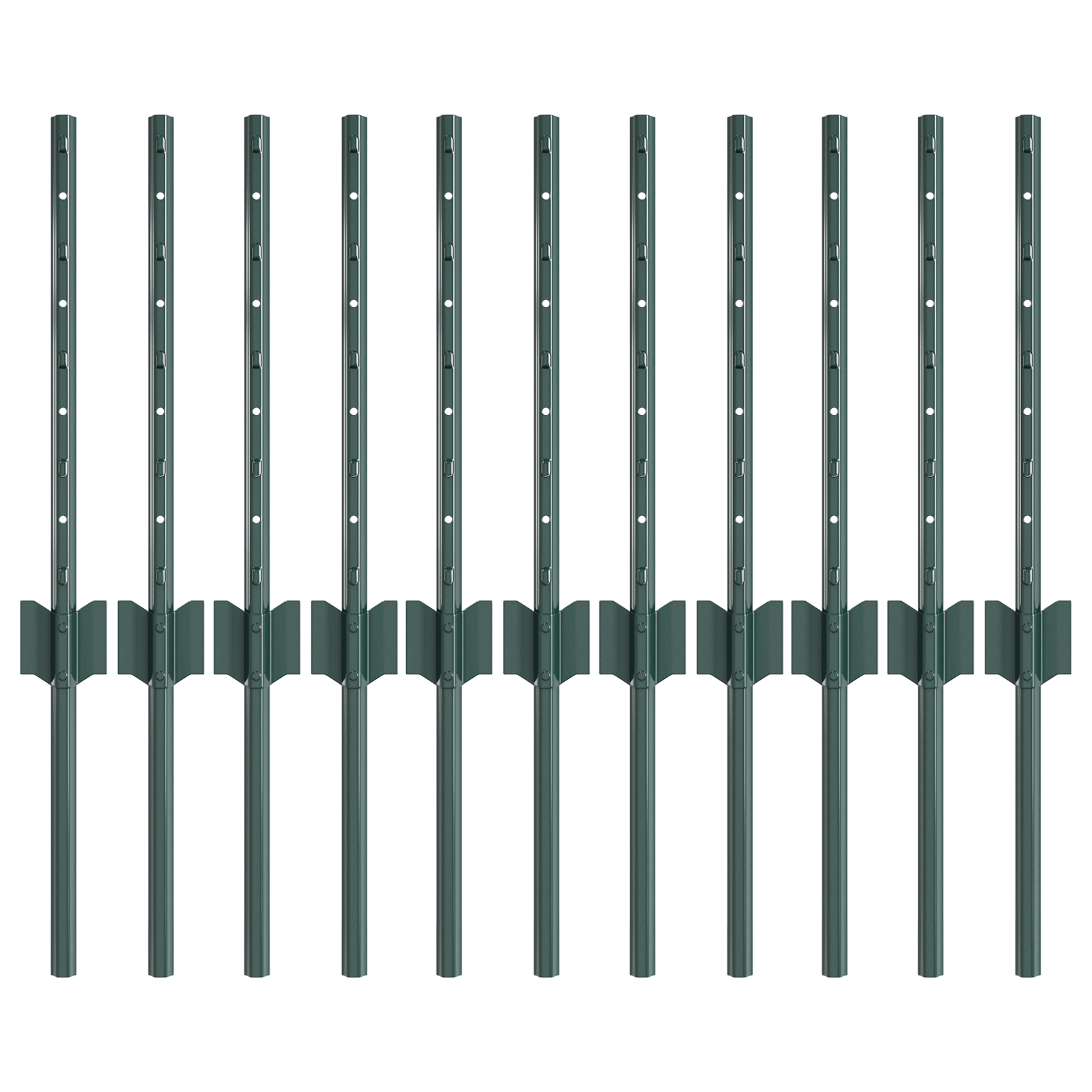 Stâlpi 11 buc U-Channel Verde 40 cm Oțel GartenMobel Dekor