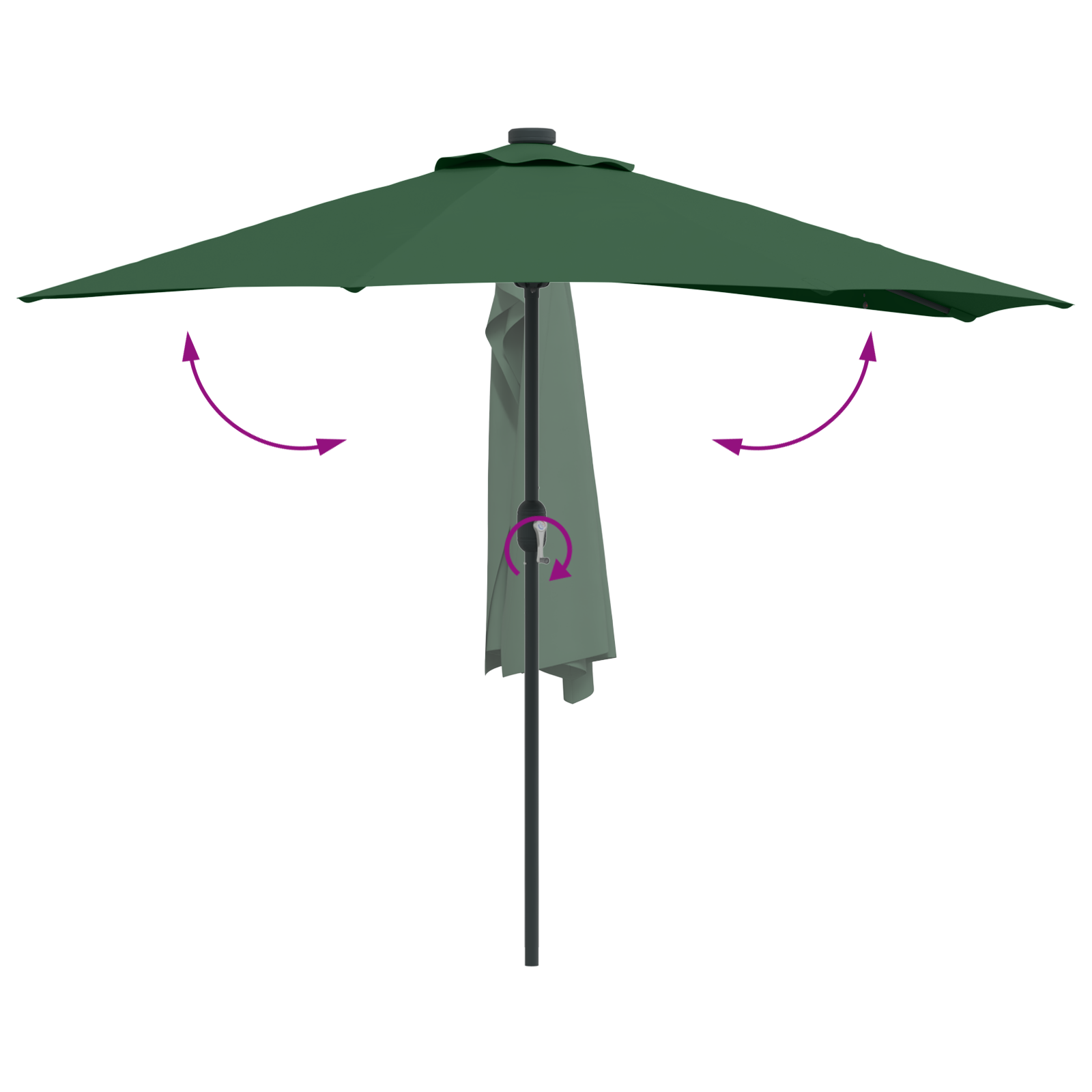Umbrela de Grădină Half cu Pol de Aluminiu Verde 294 cm GartenMobel Dekor