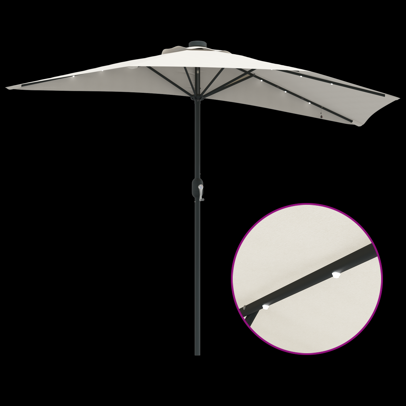 Umbrela de grădină Half cu suport din aluminiu Bej 294 cm GartenMobel Dekor
