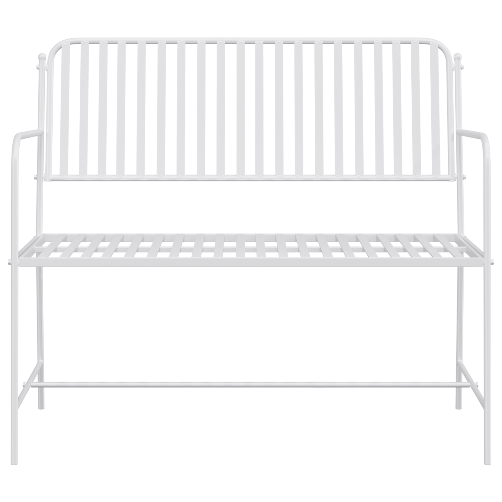 Bancă Alb Metal 103.5 x 51.5 x 90 cm Durabil Bancă de exterior GartenMobel Dekor
