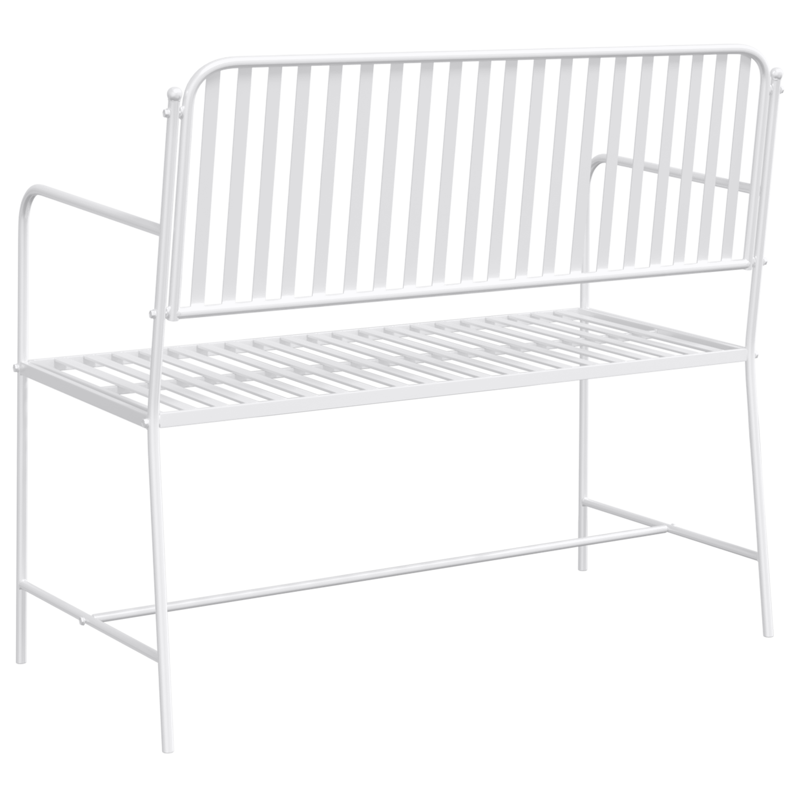 Bancă Alb Metal 103.5 x 51.5 x 90 cm Durabil Bancă de exterior GartenMobel Dekor