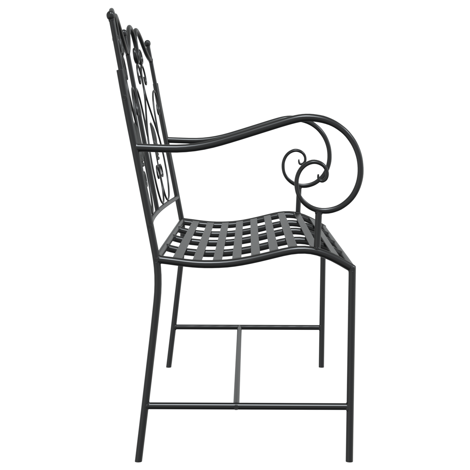 Bancă de Exterior Neagră Metal Standard Robustă GartenMobel Dekor