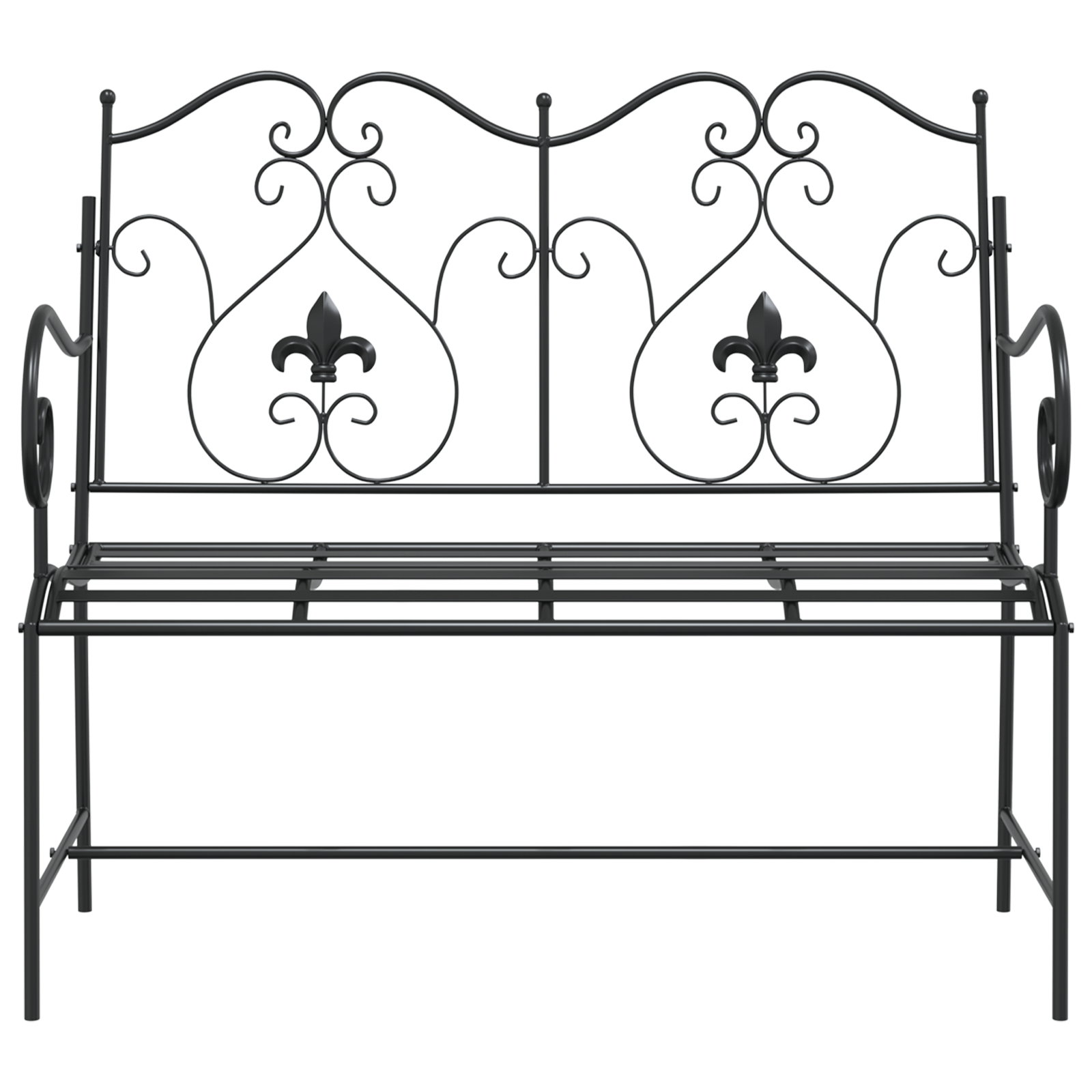 Bancă de Exterior Neagră Metal Standard Robustă GartenMobel Dekor