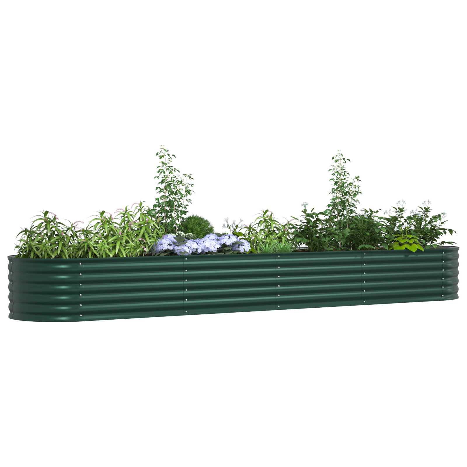Grădină Rasă Pe Pat Verde 400x80x44 cm Oțel galvanizat GartenMobel Dekor