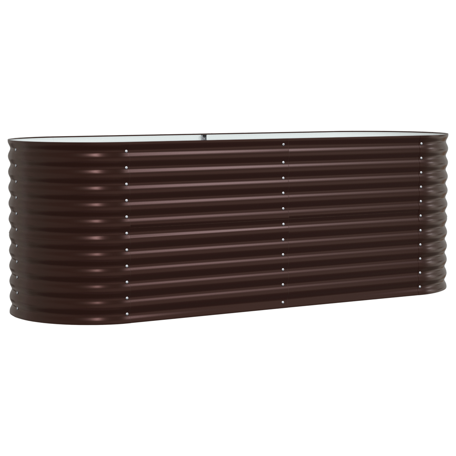 Pat Ridicat pentru Grădină Maro 240x80x81 cm din Oțel Galvanizat GartenMobel Dekor
