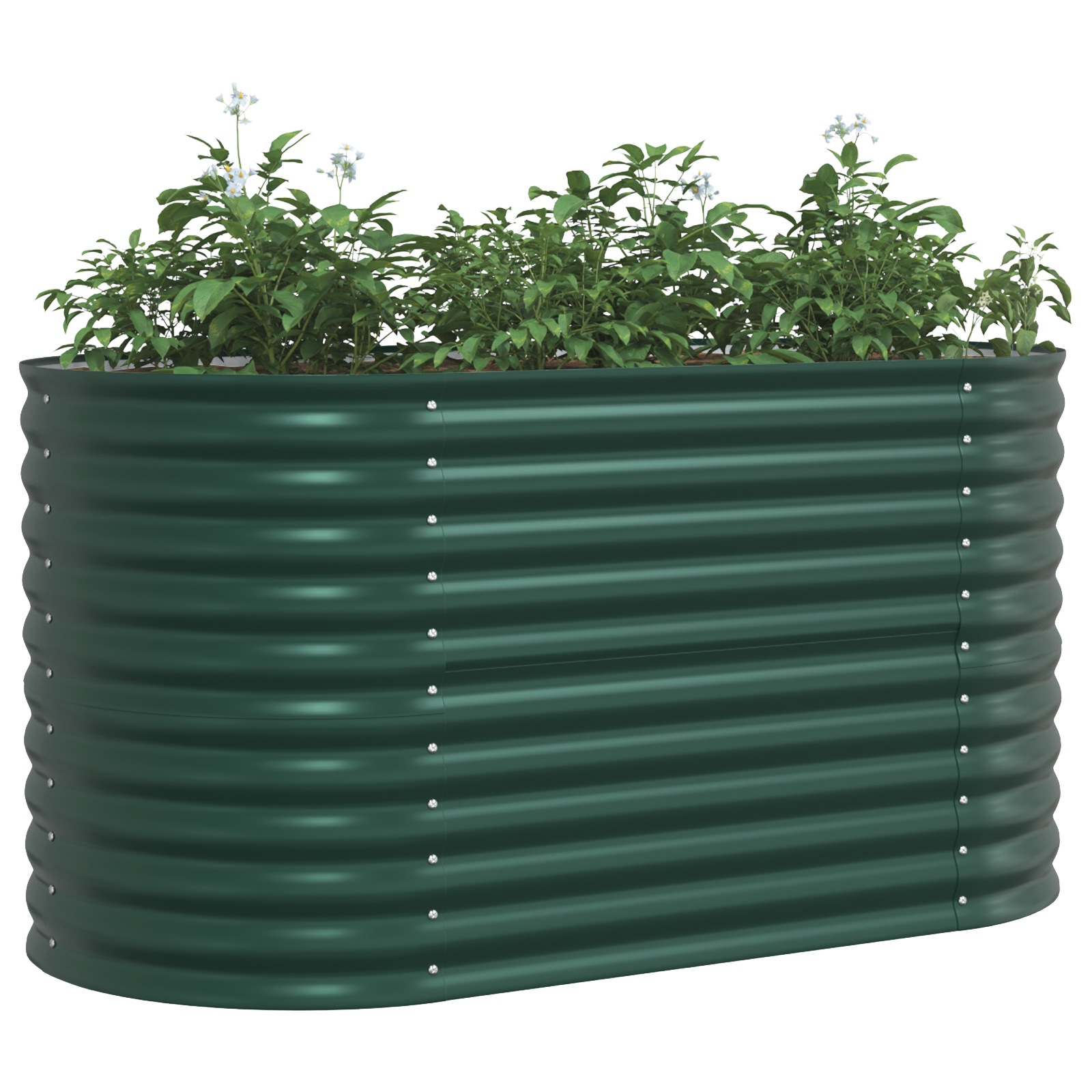 Pat Ridicat pentru Grădină Verde 160x80x81 cm din Oțel Galvanizat GartenMobel Dekor