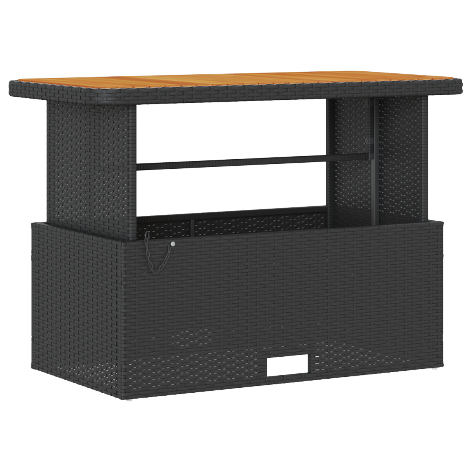 Set Masă Grădină 4 Piese cu Perne Negru Poliratan Acacia GartenMobel Dekor