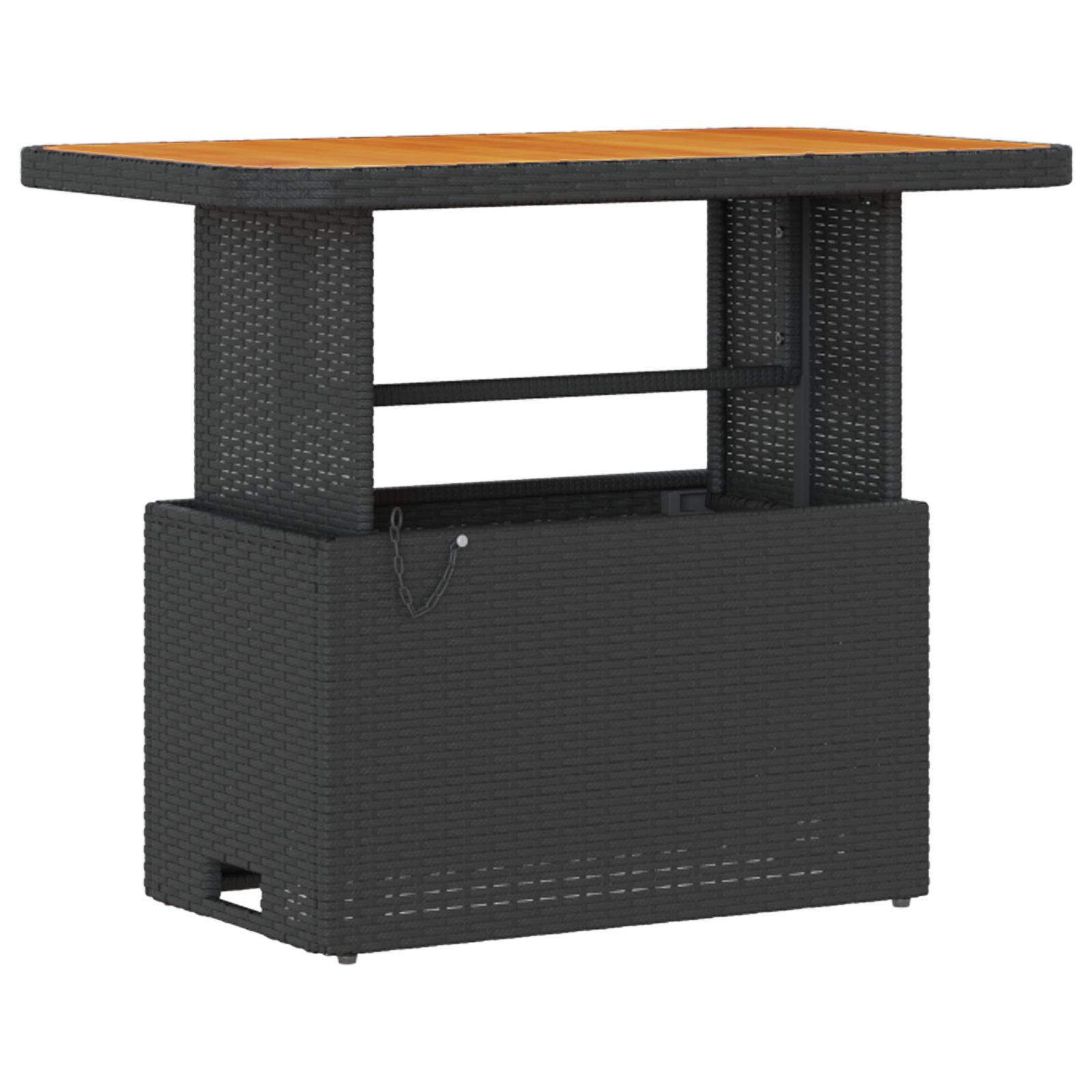 Set de Dining pentru Grădină cu 3 Piese cu Perne Negru Poliratan Acacia GartenMobel Dekor