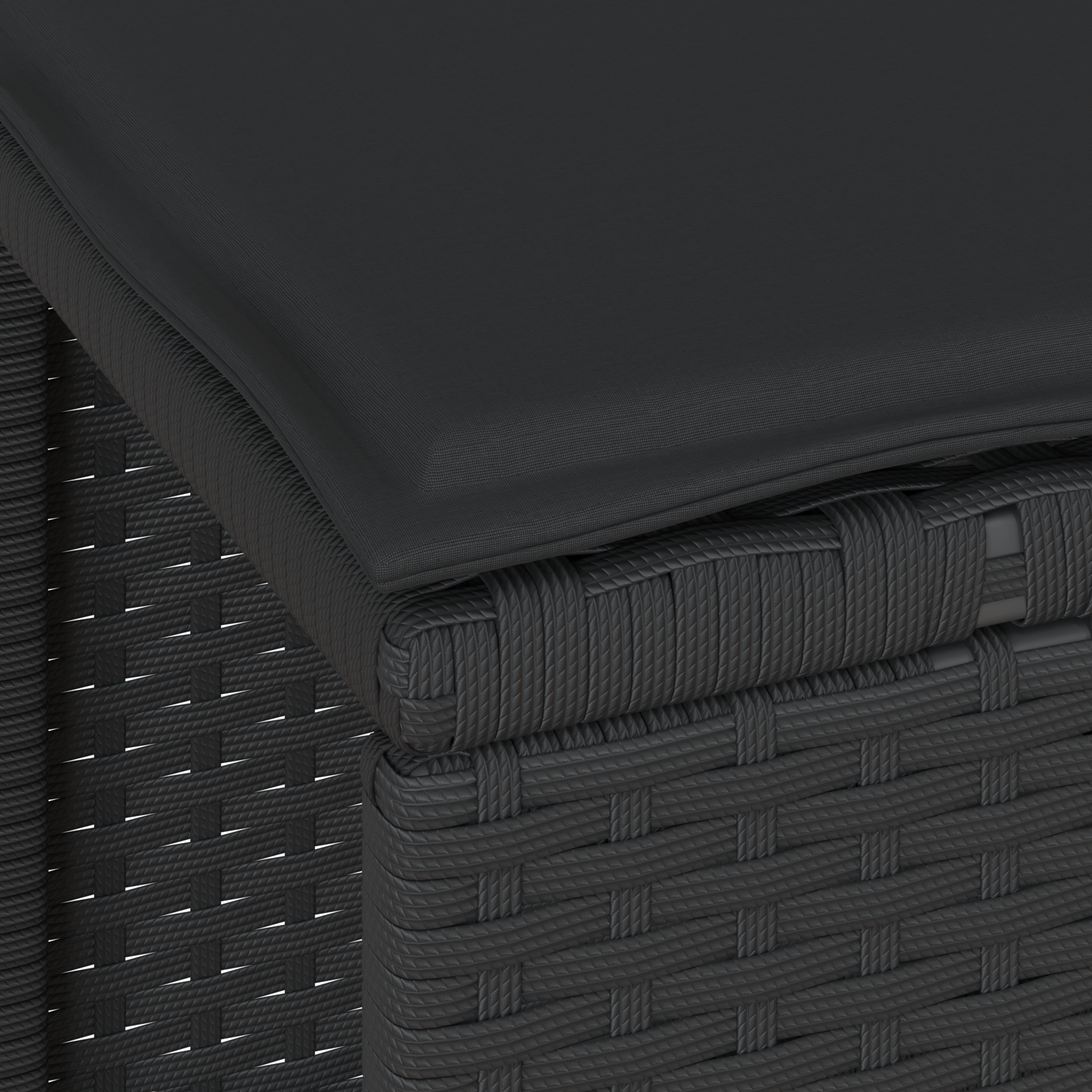 Set de Masă pentru Grădină cu Perne Negru Poliratan Acacia GartenMobel Dekor