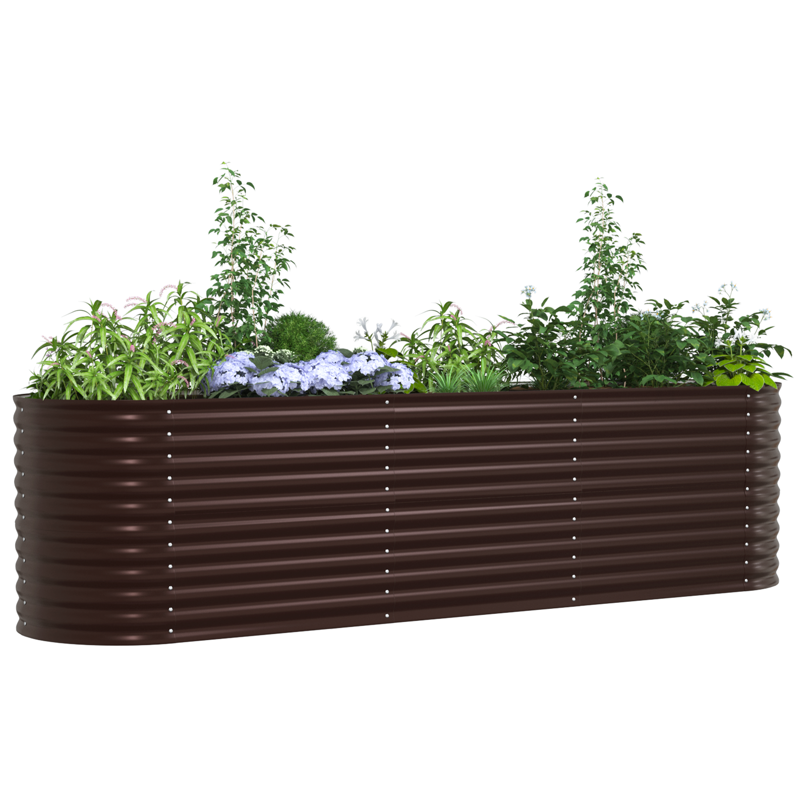Pat de grădină ridicat , maro, 320x80x81 cm, din oțel galvanizat GartenMobel Dekor