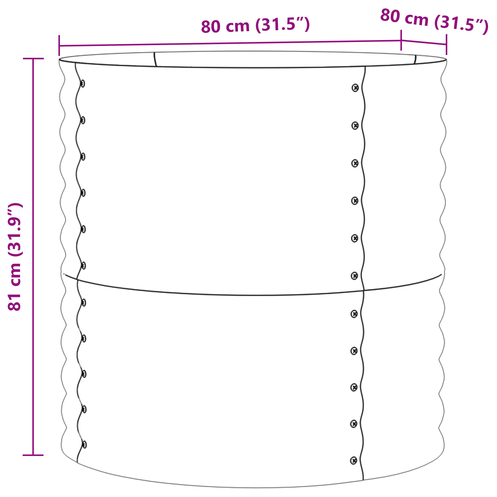 Grădină Răsad - Maro 80x80x81 cm Oțel galvanizat GartenMobel Dekor