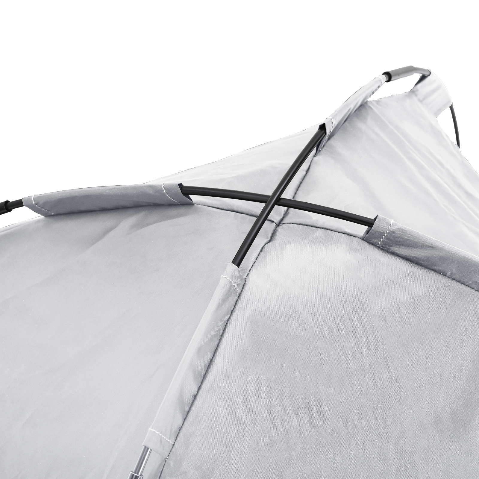 Pat pentru câini ridicat cu copertină Gri argintiu XL Oțel GartenMobel Dekor