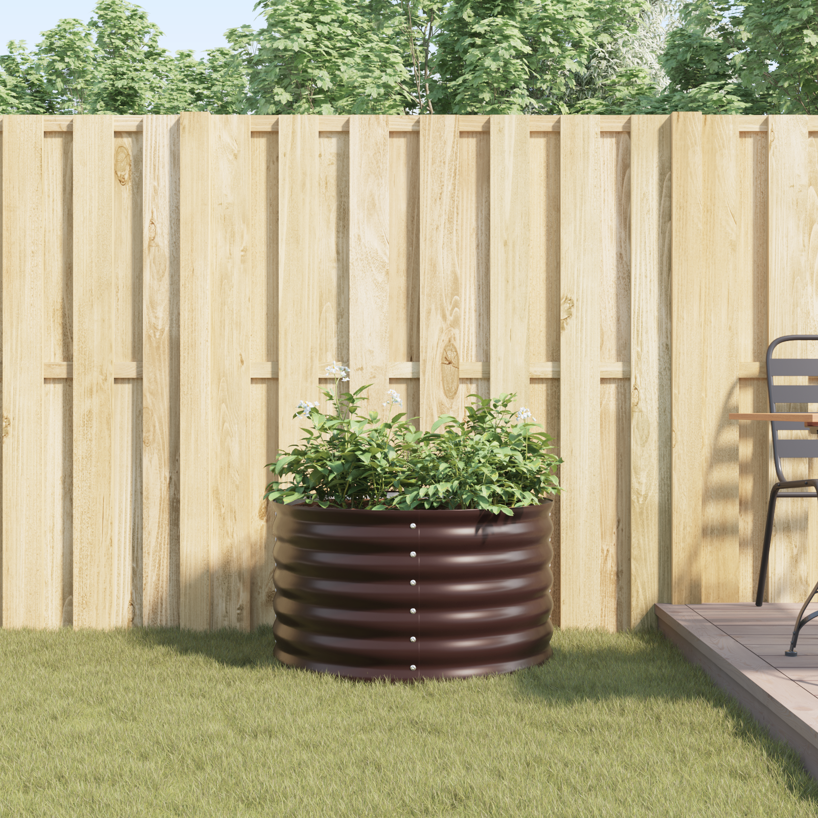 Răsad pentru Grădină Maro 80x80x44 cm din Oțel Galvanizat GartenMobel Dekor