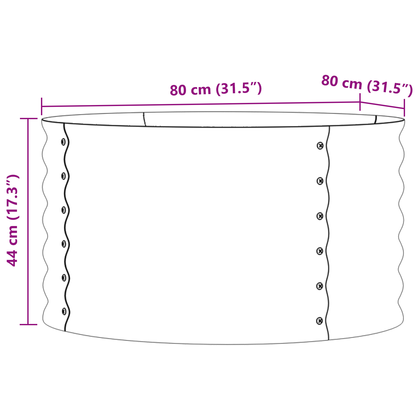 Răsad pentru Grădină Maro 80x80x44 cm din Oțel Galvanizat GartenMobel Dekor