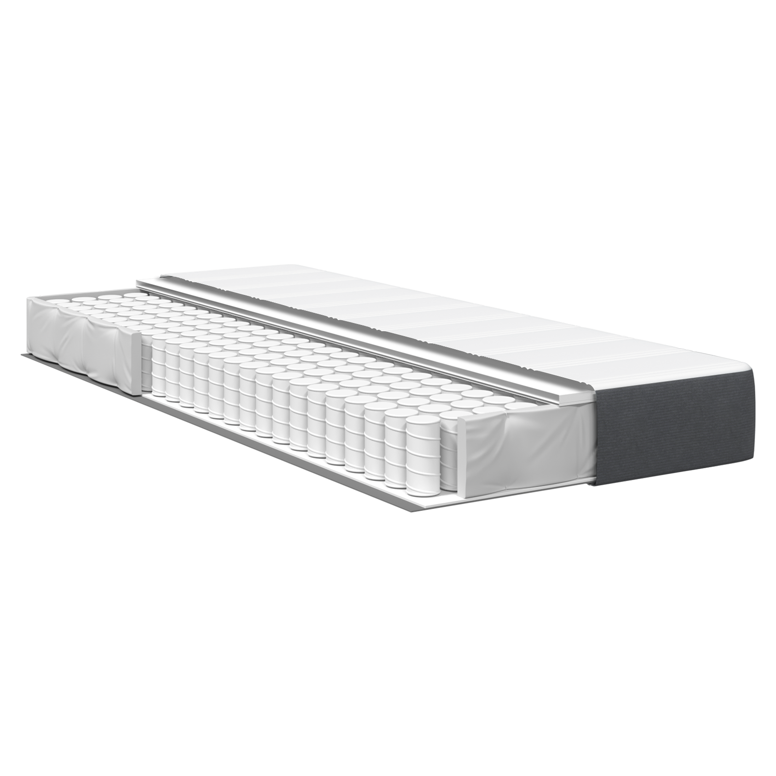 Saltea cu Arcuri Pocket Gri închis Medie 80x200x20 cm Material GartenMobel Dekor