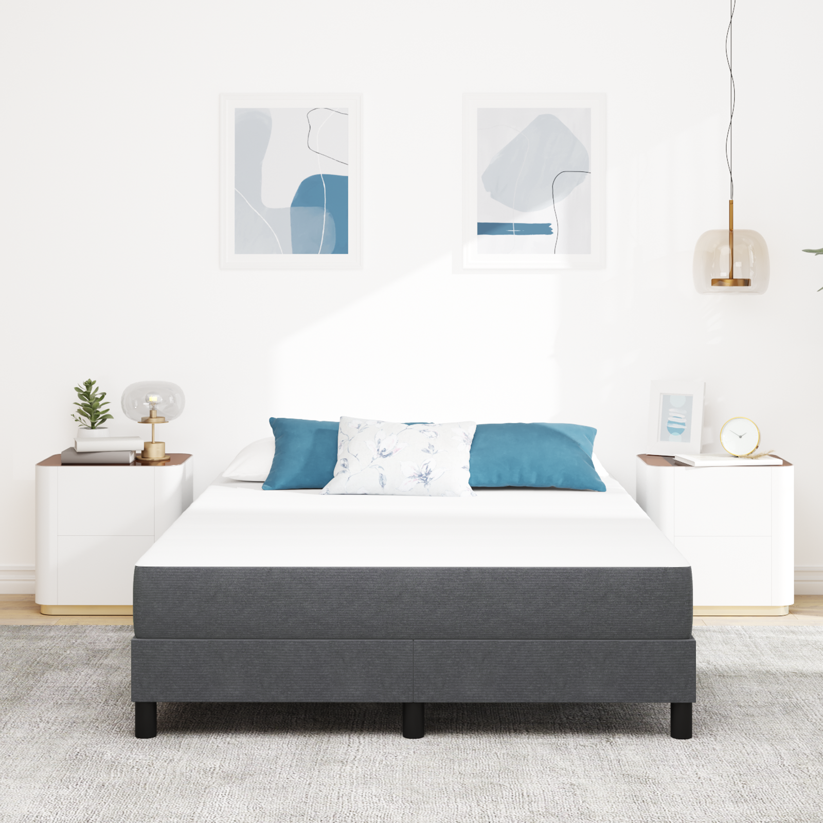 Saltea cu arcuri în buzunar - Gri închis, Medie, 140x200x20 cm GartenMobel Dekor