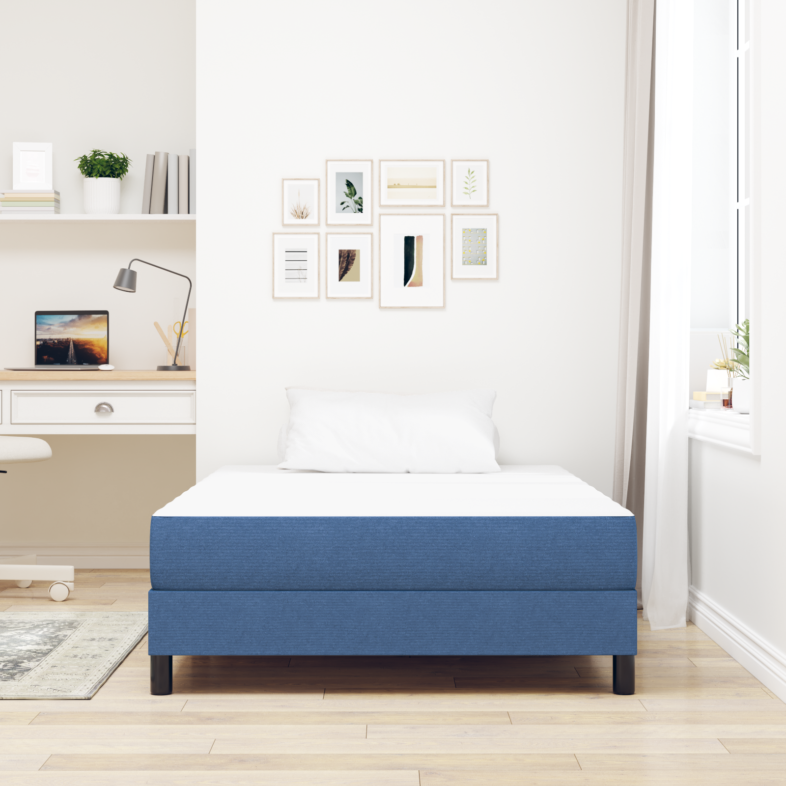 Saltea cu arcuri Pocket  Albastră, Medie, 120x200x20 cm, Fabric GartenMobel Dekor