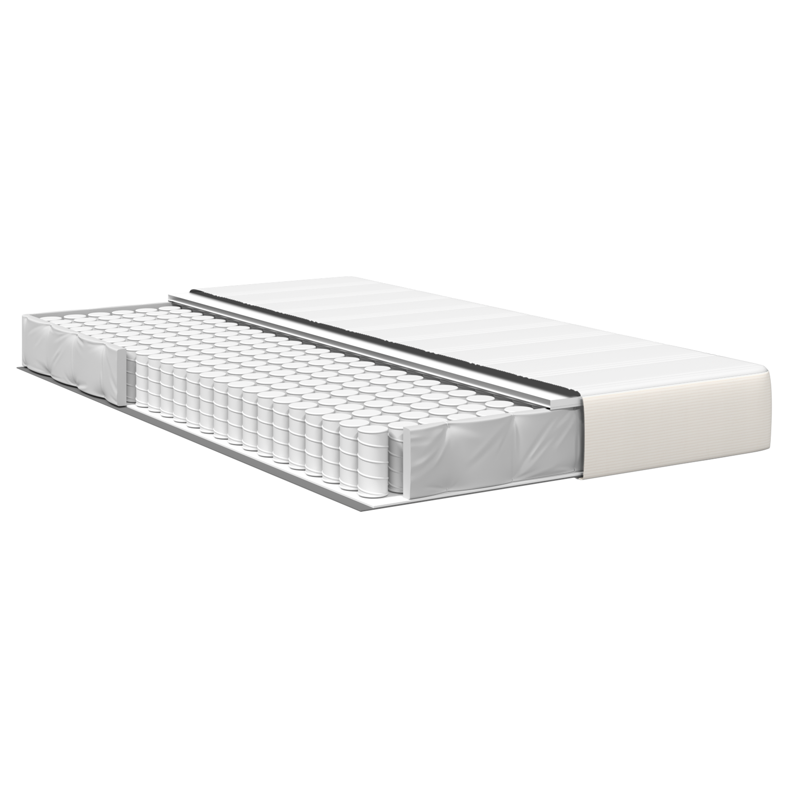 Saltea cu arcuri Pocket  Crem Medie 120x200x20 cm Țesătură GartenMobel Dekor