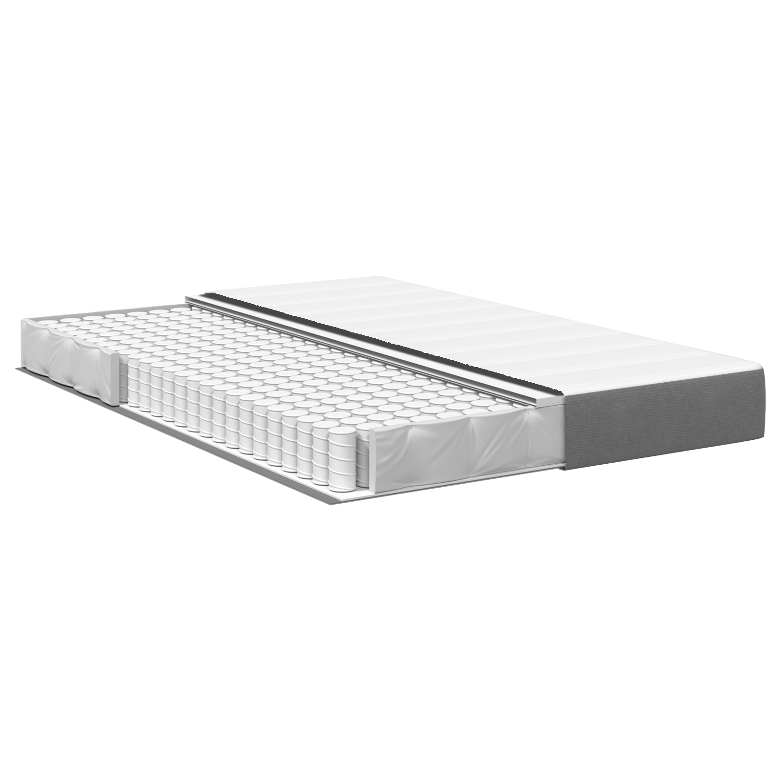 Saltea cu arcuri împachetate , Gri deschis, Mediu, 140x190x20 cm, Material GartenMobel Dekor
