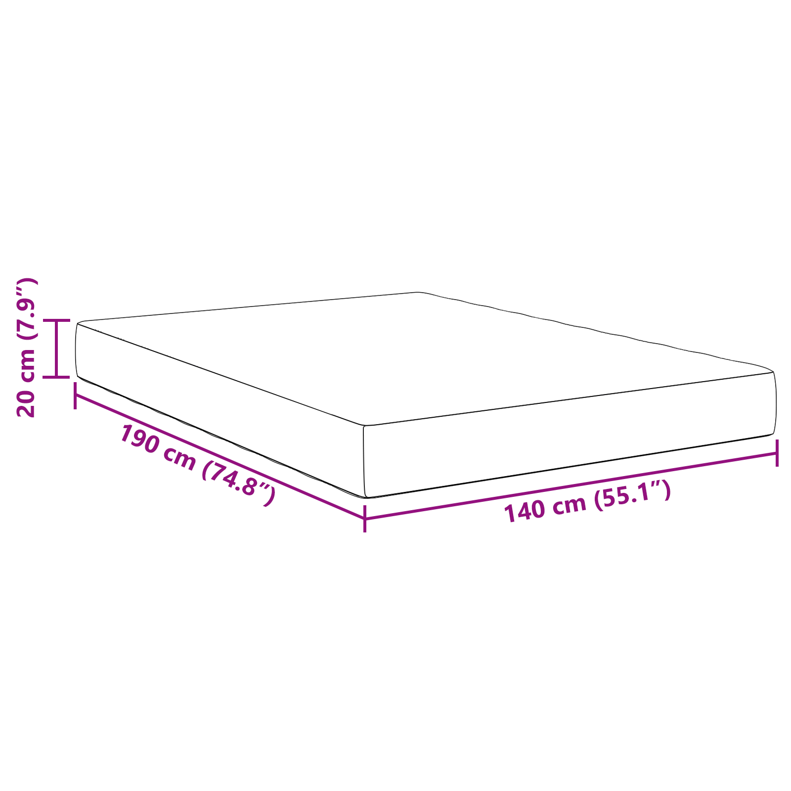 Saltea cu arcuri împachetate , Gri deschis, Mediu, 140x190x20 cm, Material GartenMobel Dekor