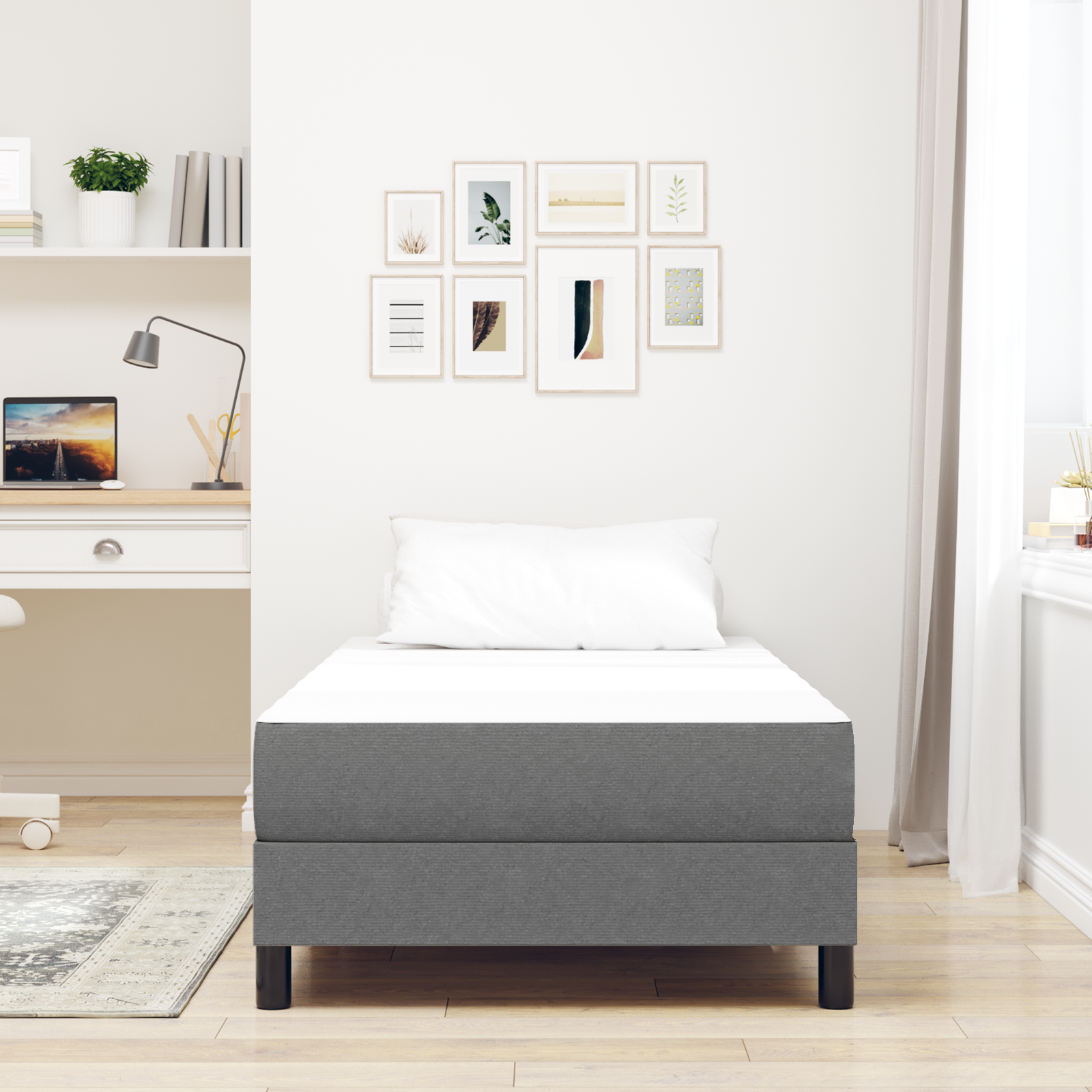 Saltea cu arcuri pocket  Gri deschis Medie 80x200x20 cm Textil GartenMobel Dekor