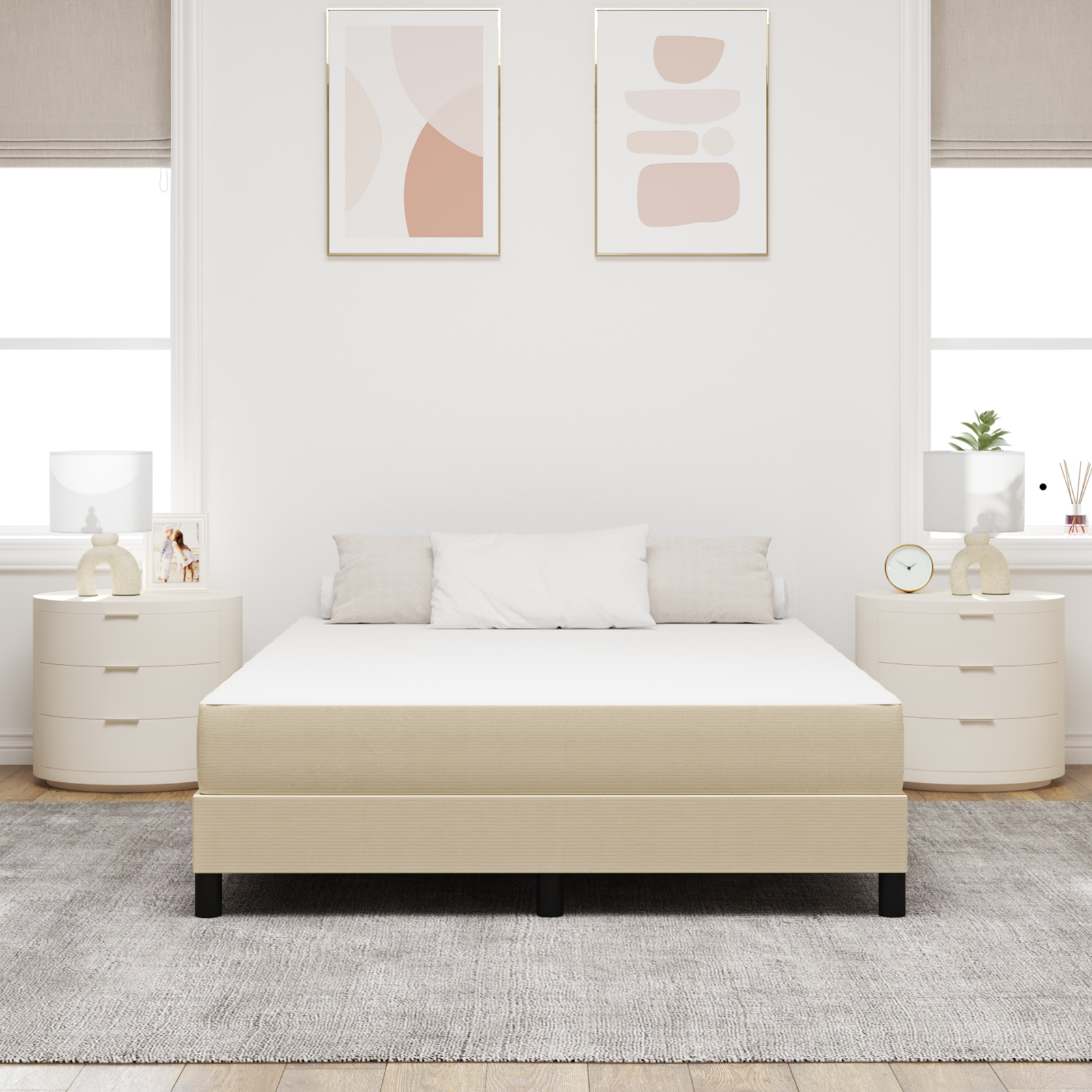 Saltea pocket arcuri  Verde deschis/Gri Medie 140x190x20 cm Textil GartenMobel Dekor