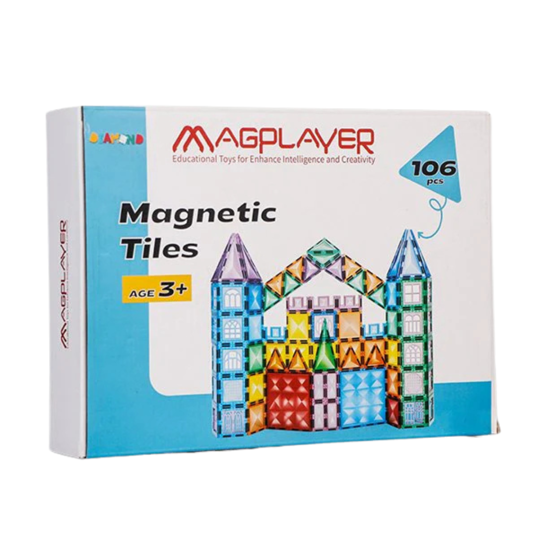 Set de constructie magnetic 3D - 106 piese PlayLearn Toys