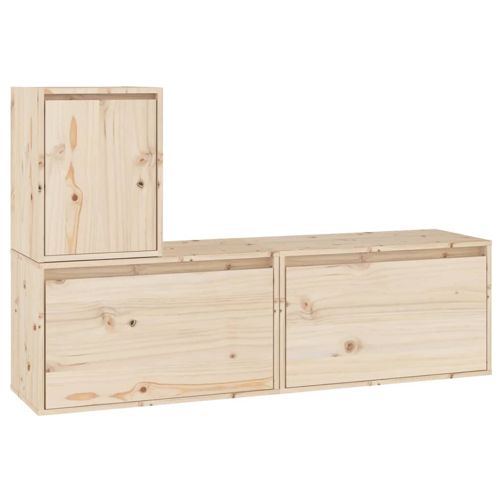 Comode TV, 3 buc., lemn masiv de pin GartenMobel Dekor