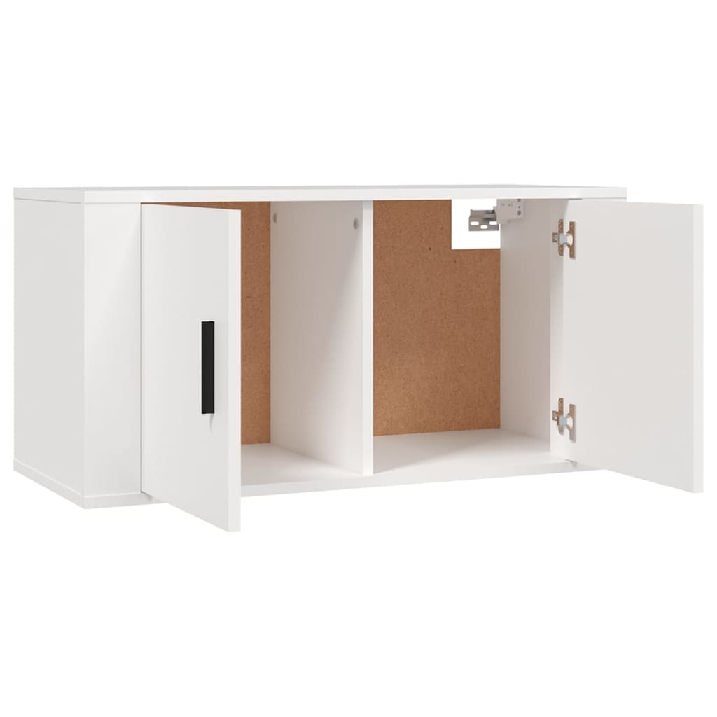 Dulapuri TV montate pe perete, 2 buc., alb, 80x34,5x40 cm GartenMobel Dekor