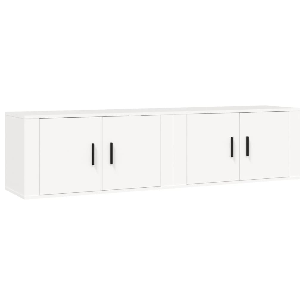 Dulapuri TV montate pe perete, 2 buc., alb, 80x34,5x40 cm GartenMobel Dekor