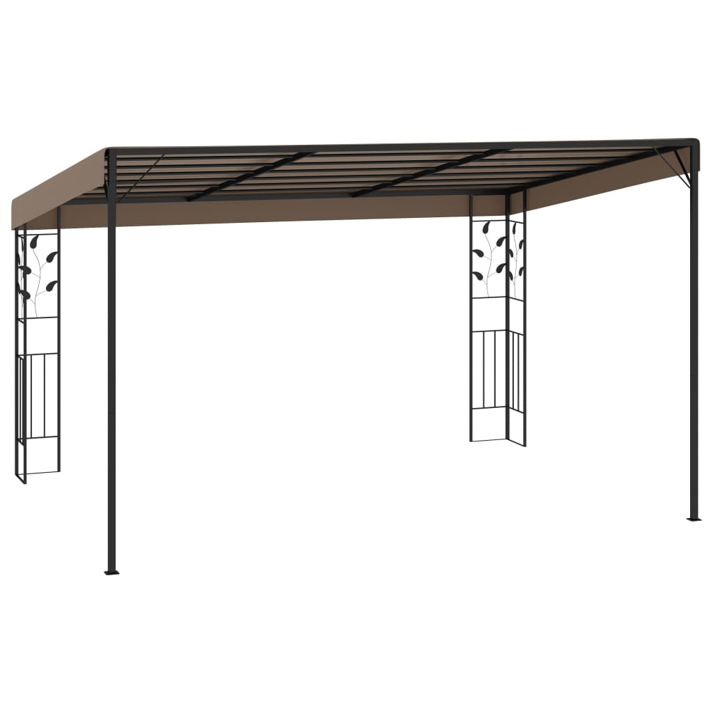 Pavilion montat de perete, gri taupe, 4 x 3 x 2,5 m GartenMobel Dekor