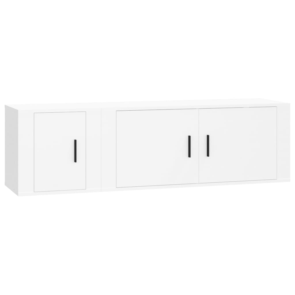 Set dulap TV, 2 piese, alb, lemn prelucrat GartenMobel Dekor