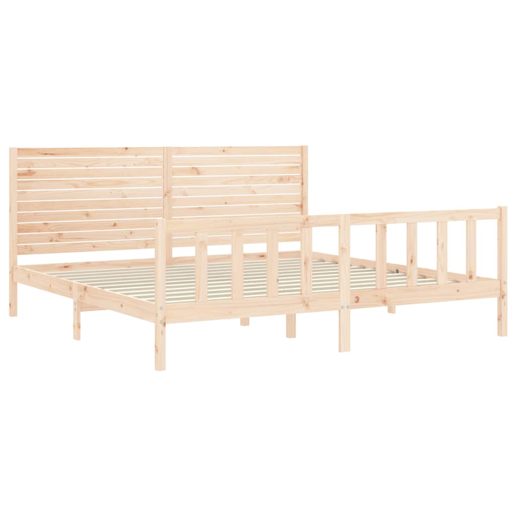 Cadru de pat fără saltea, 200x200 cm, lemn masiv pin GartenMobel Dekor