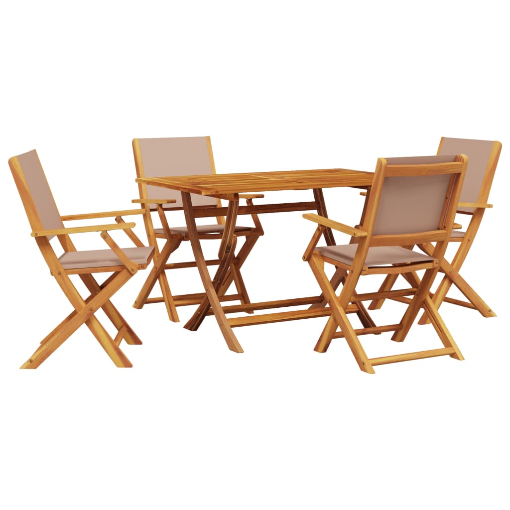 Set mobilier de grădină 5 piese textil taupe/lemn masiv GartenMobel Dekor