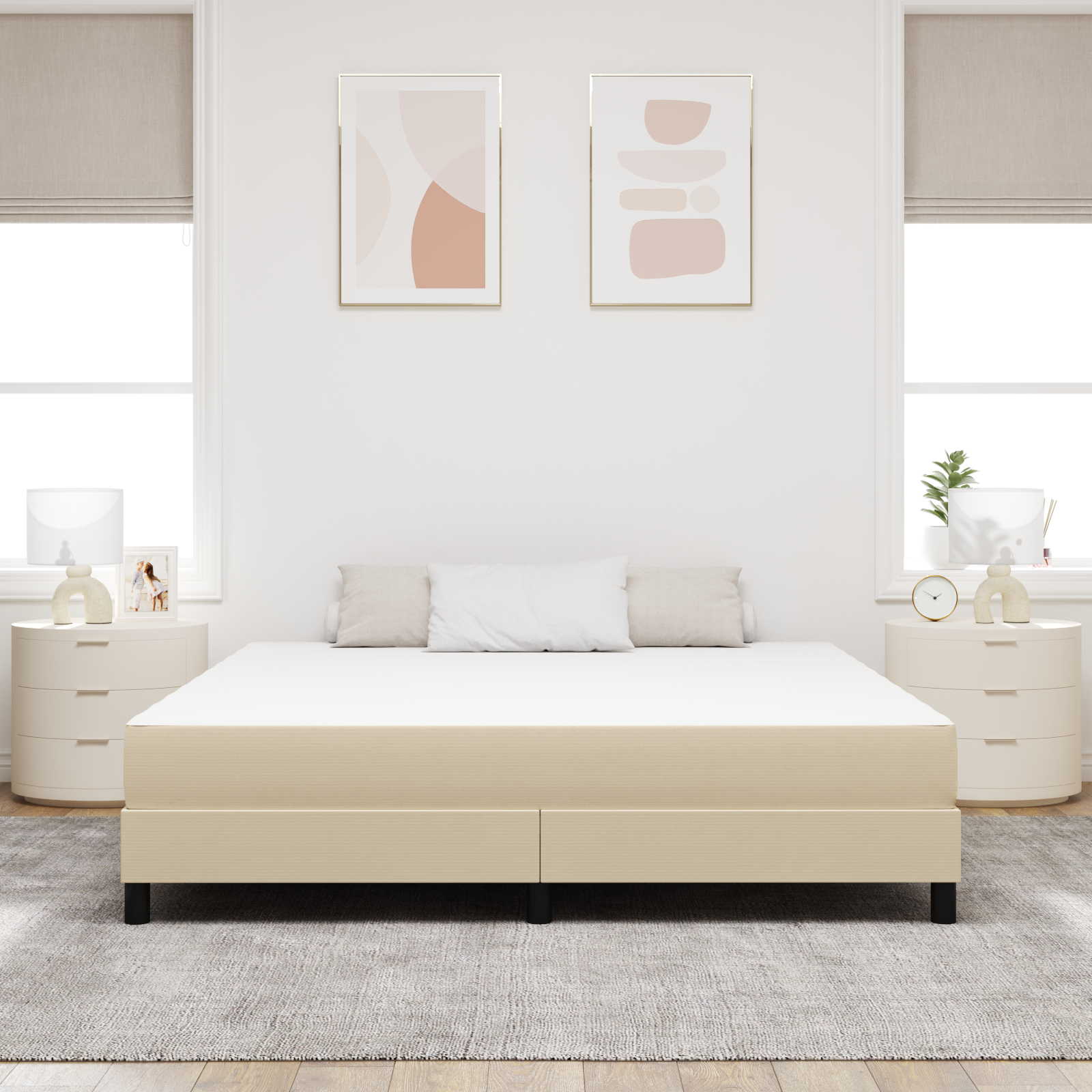 Saltea cu arcuri Pocket  Verde deschis și Gri, Medie, 180x200x20 cm, Fabricată GartenMobel Dekor