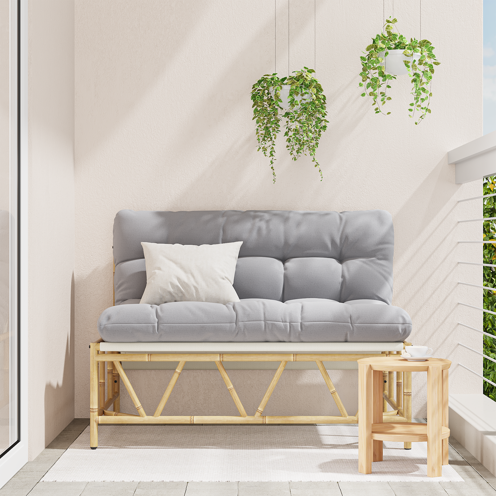 Bancă de grădină cu pernă 110x80x71 cm Oțel GartenMobel Dekor