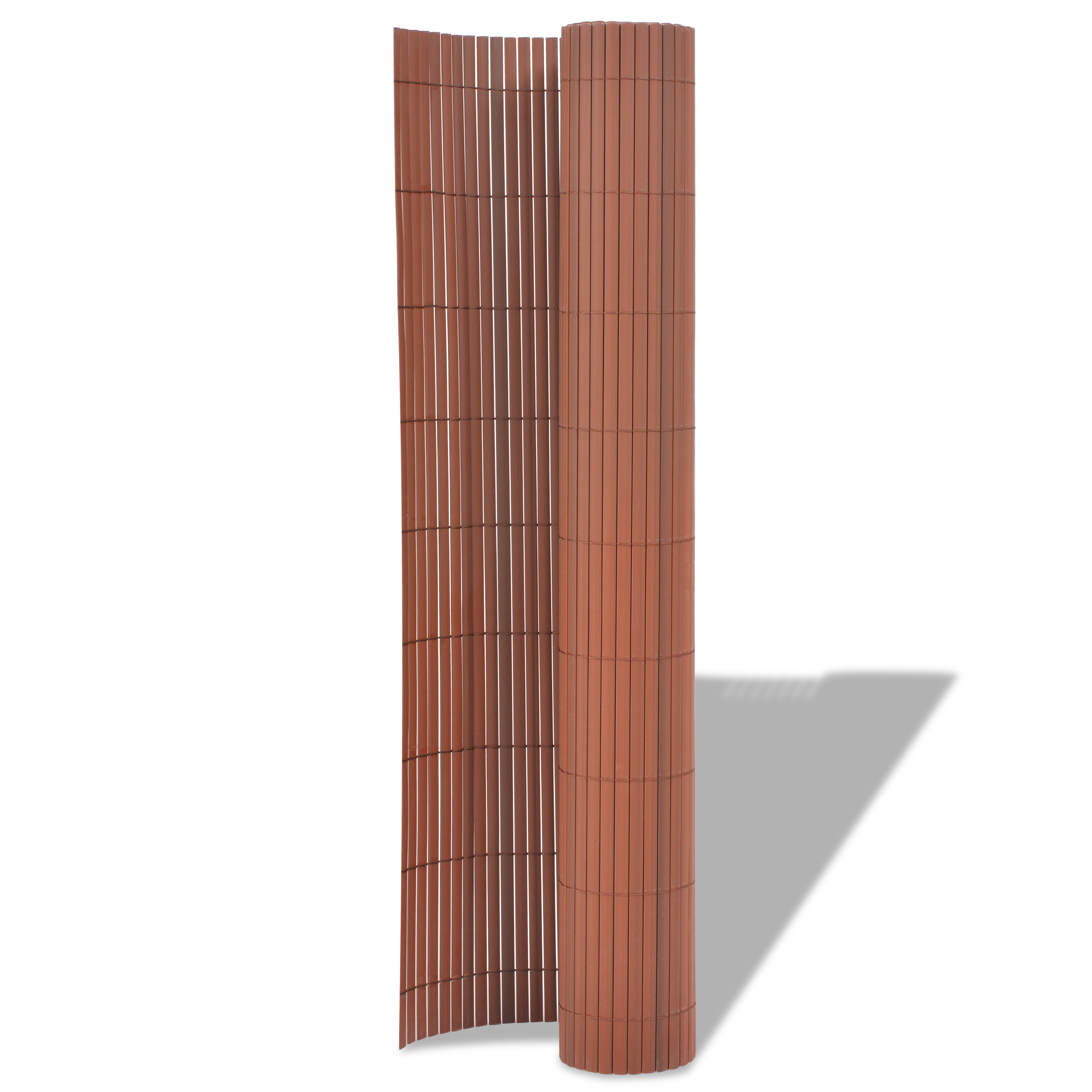 Gard de grădină dublu față maro 1.5x3 m PVC GartenMobel Dekor