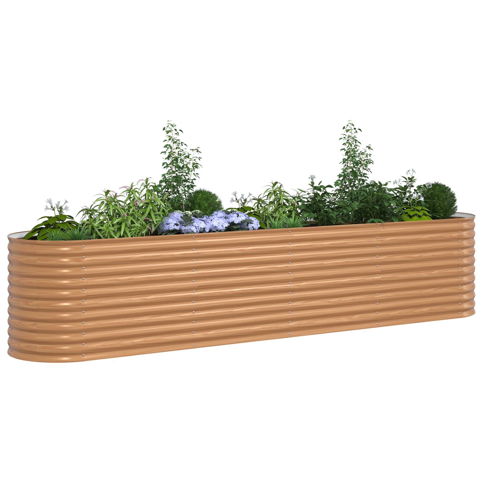 Ghiveci Ridicat pentru Grădină Aspect de Lemn Oțel galvanizat GartenMobel Dekor