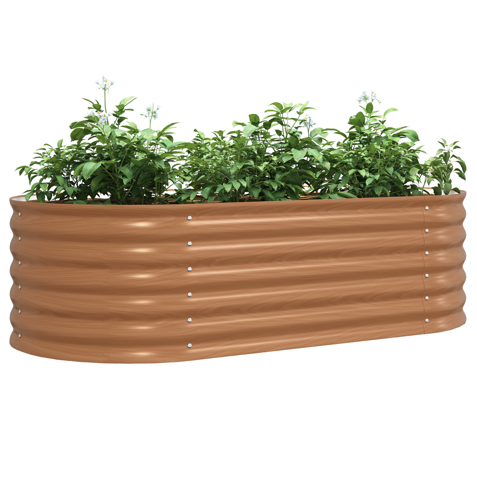 Grădină Ridicată Maro cu Aspect de Lemn 160x80x44 cm din Oțel GartenMobel Dekor