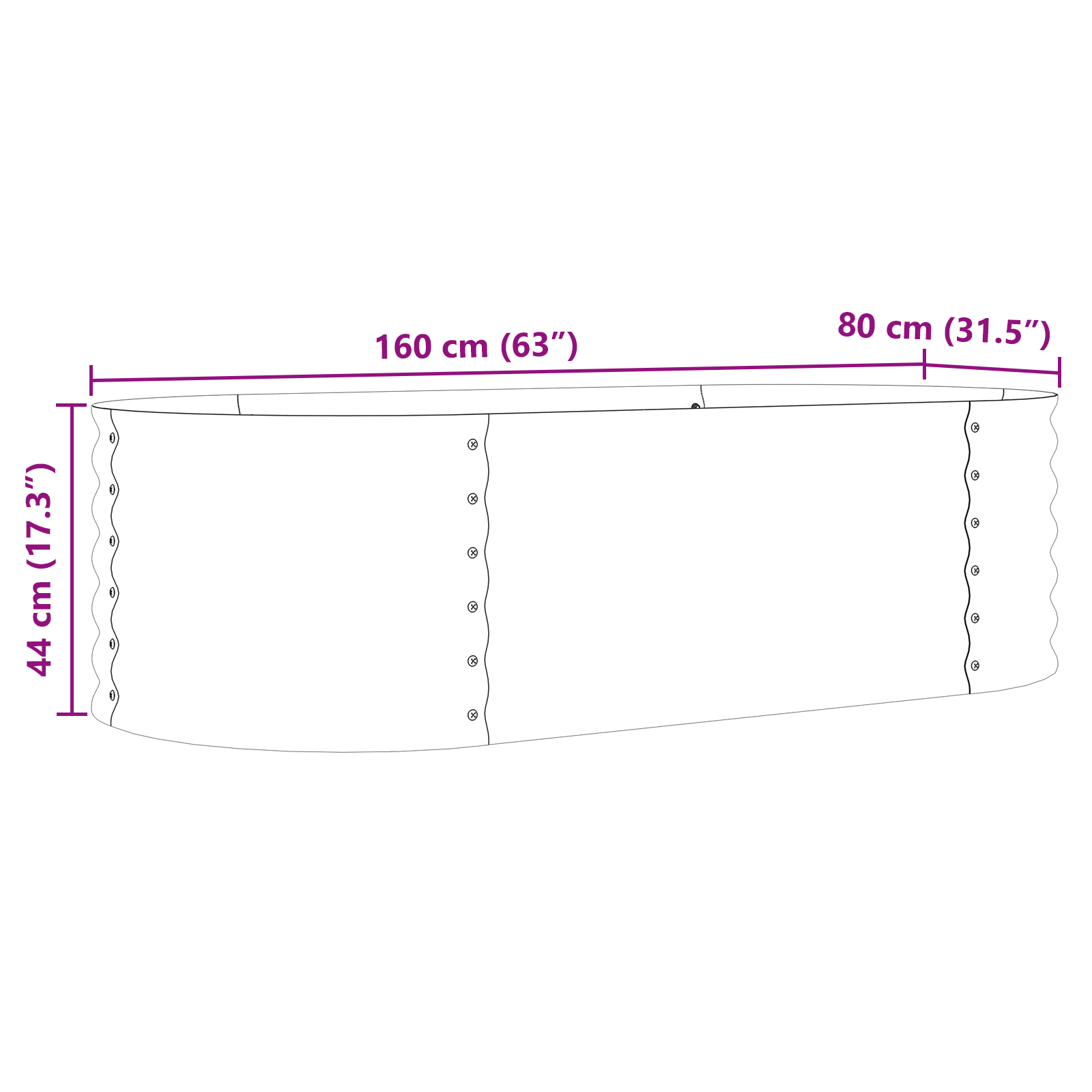 Grădină Ridicată Maro cu Aspect de Lemn 160x80x44 cm din Oțel GartenMobel Dekor