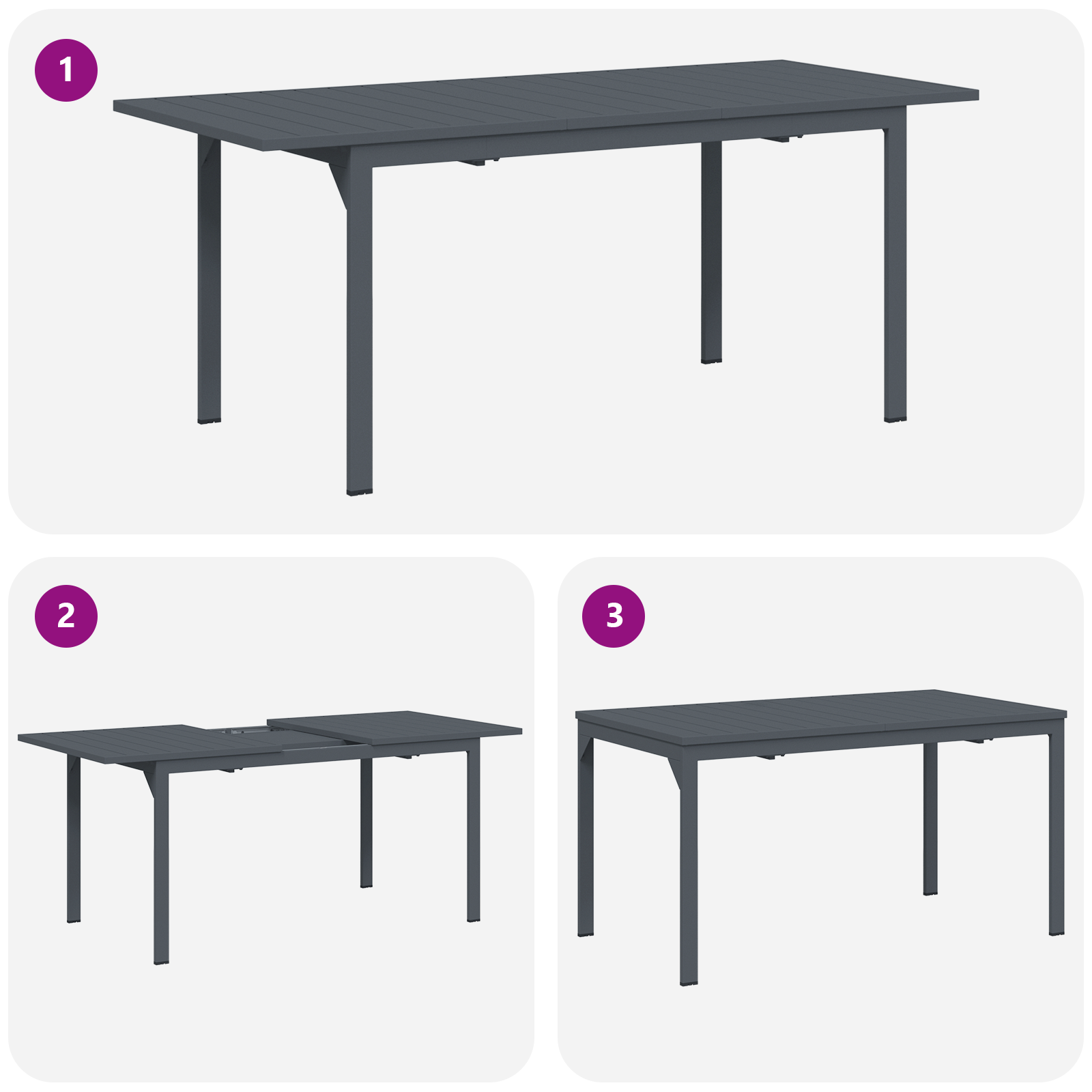 Masă de grădină Gri închis Aluminiu Mare GartenMobel Dekor