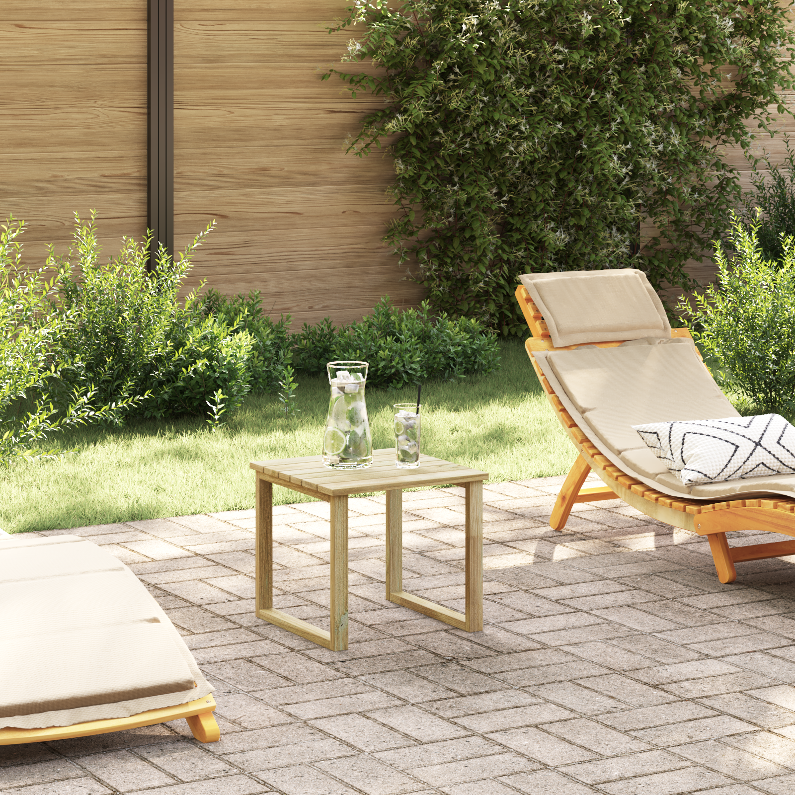 Masă de plajă 40x40x36 cm Lemn de pin impregnate GartenMobel Dekor