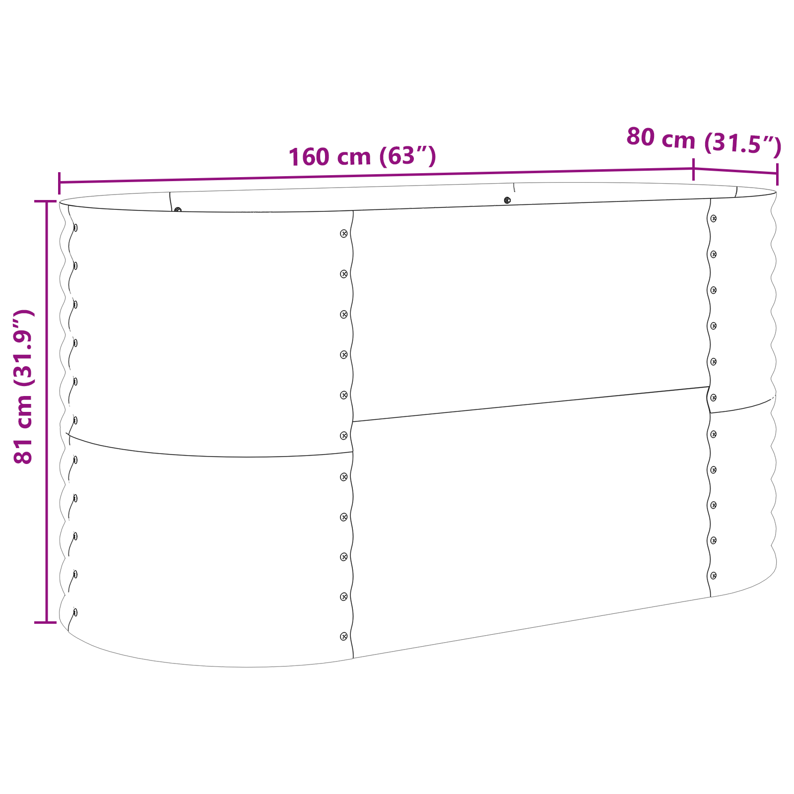 Nisip de grădină ridicat maro cu aspect de lemn 160x80x81 cm din oțel GartenMobel Dekor