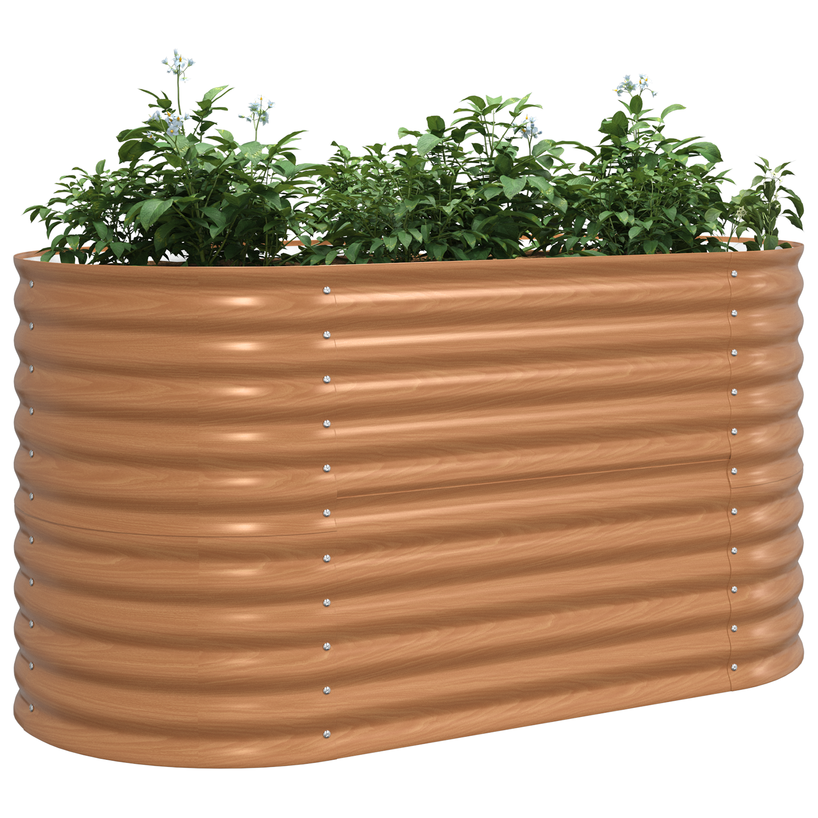 Nisip de grădină ridicat maro cu aspect de lemn 160x80x81 cm din oțel GartenMobel Dekor