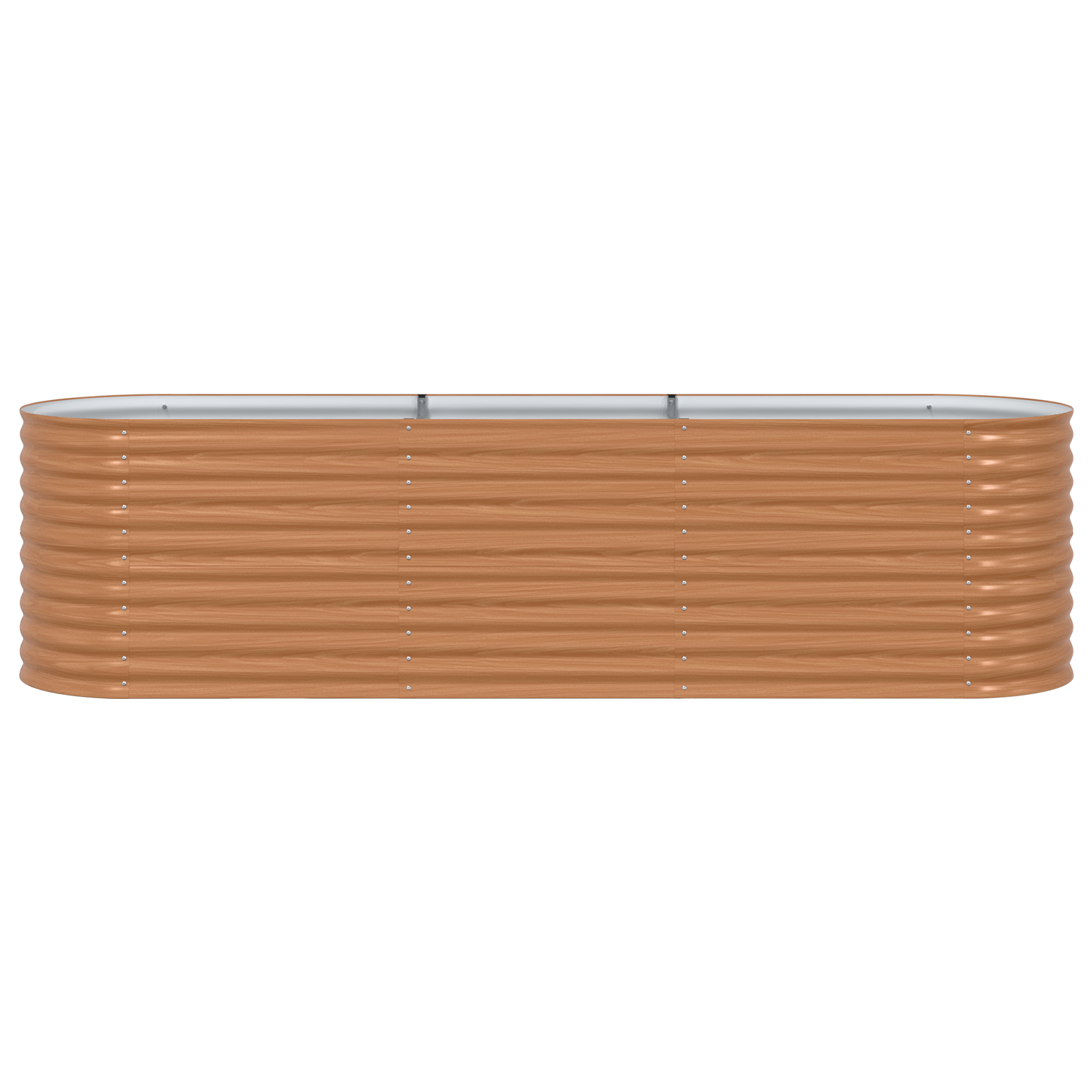 Pat Ridicat Ghiveci Efect De Lemn Metal 320 X 80 X 81 cm Durabil GartenMobel Dekor